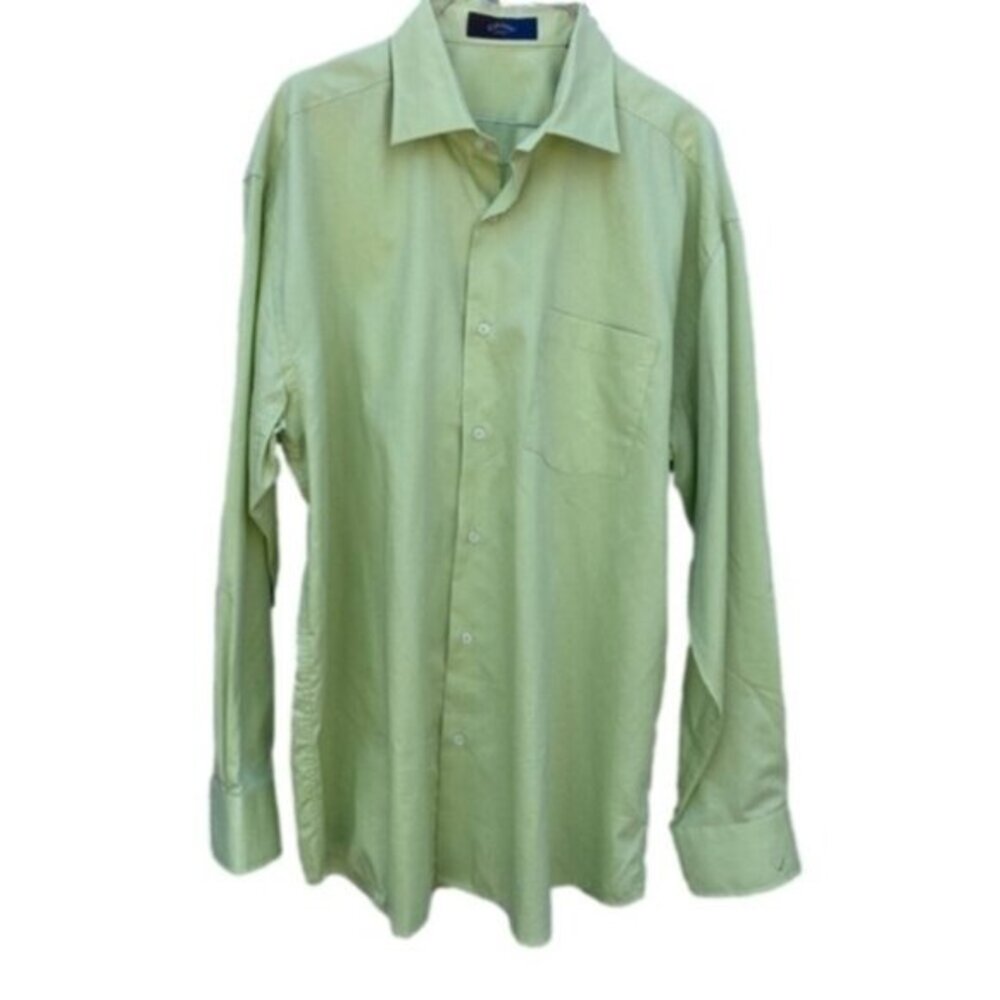 Callaway Nanotex Long Sleeve Button Front Mint Green Shirt